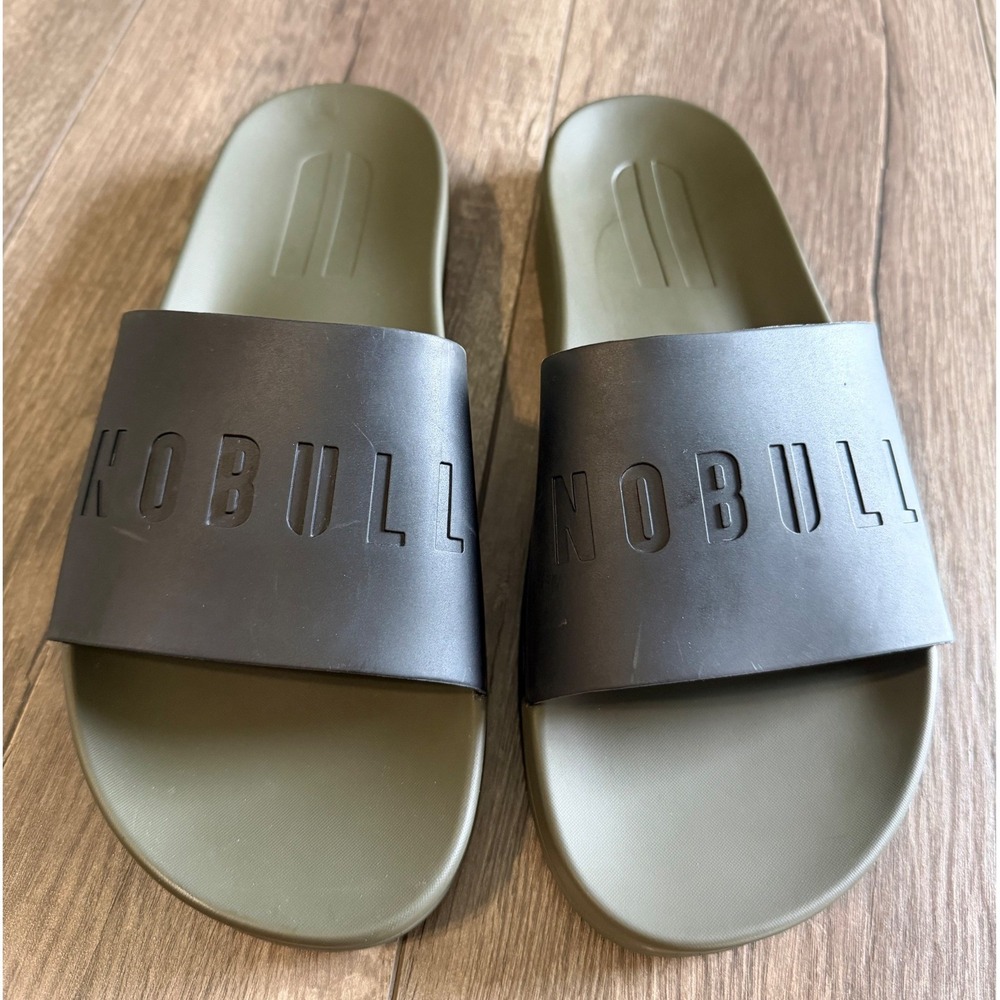 NOBULL Mens Slide Sandal Army Green Black Logo Mens 11 AS0011-AGB